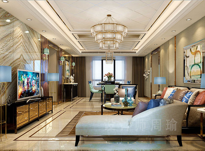 大鸡巴艹屄视频世纪江尚三室两厅168平装修设计效果欣赏